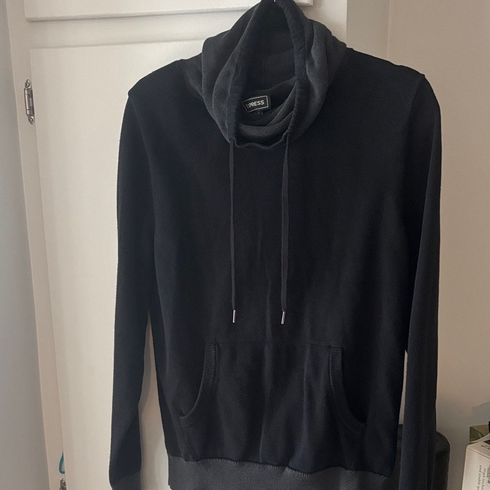 Express Charcoal and Black Knit Top